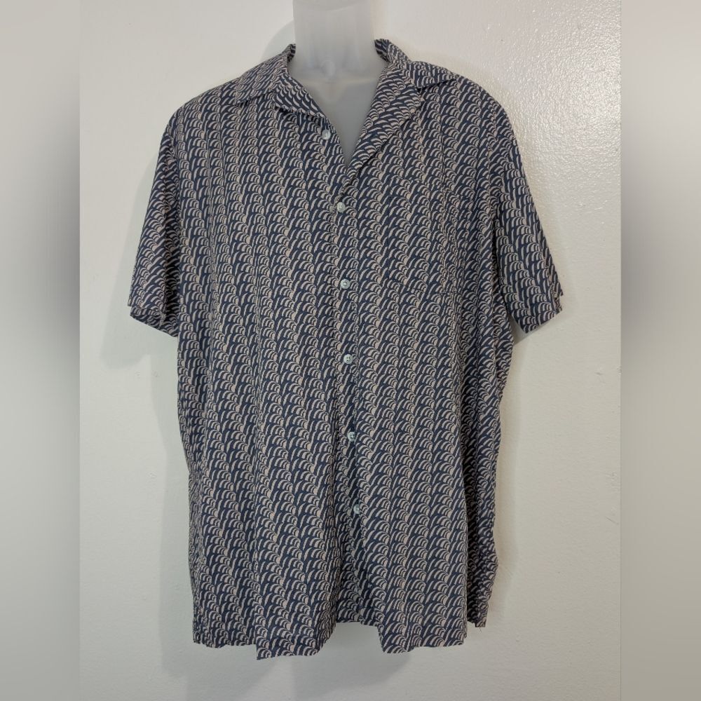 Onia Coastal Preppy Beach Casual Resort Cruise Island Vacation Shirt LG